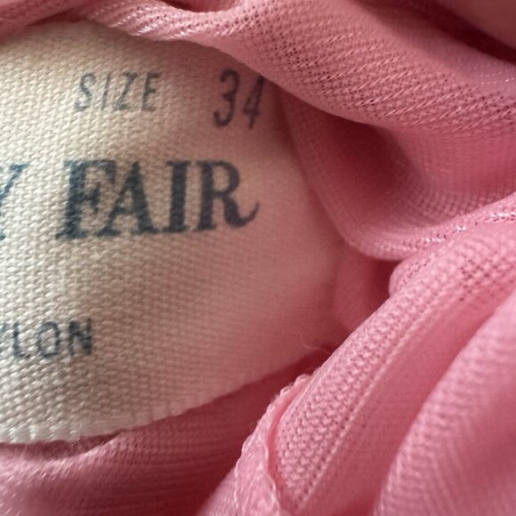 Vanity Fair Pink Ruffle Robe Nightgown Peignoir Lace Sheer Barbie USA Vintage - Picture 7 of 15